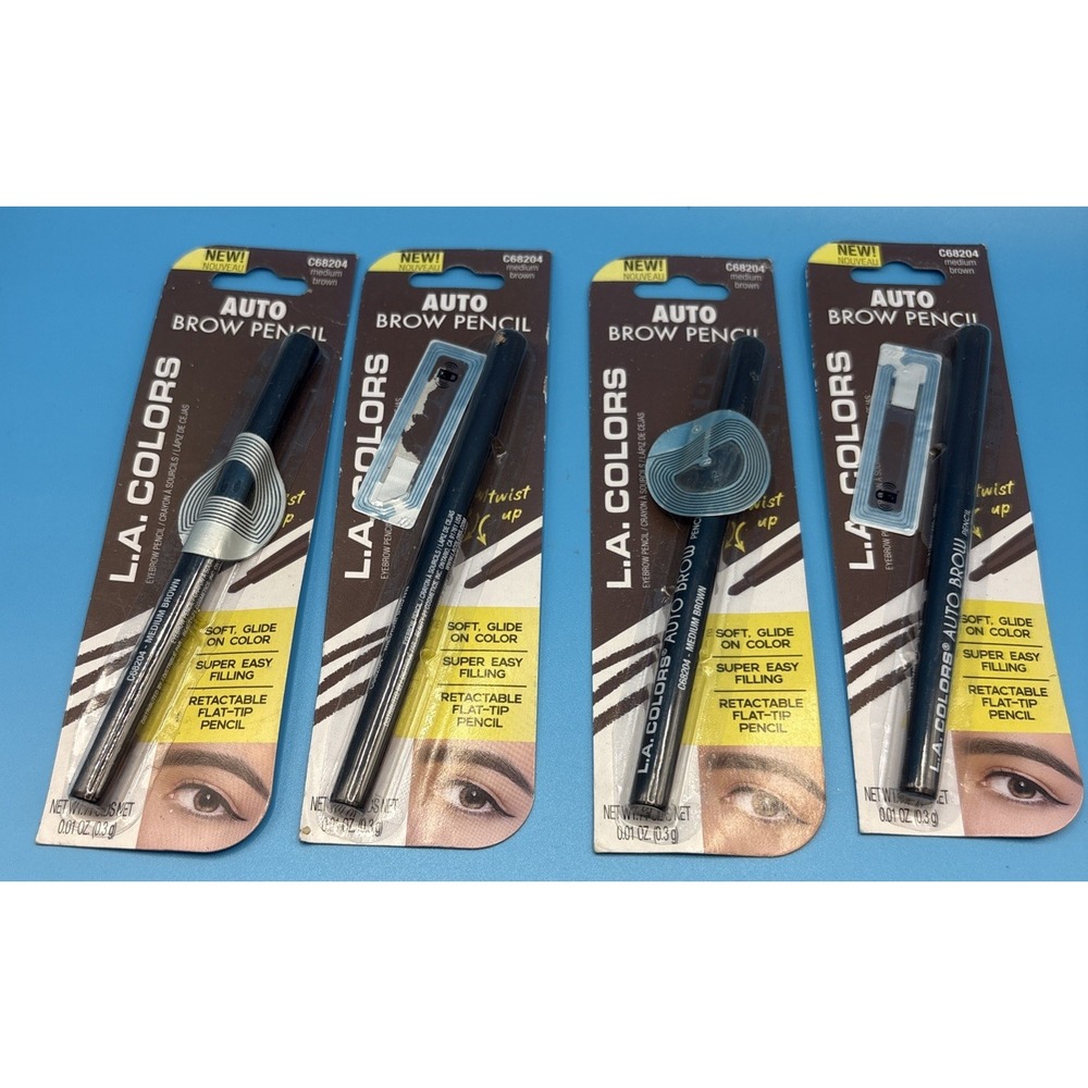 L.A. Colors NOS Auto Brow Pencil C68204 Medium Brown Retractable Flat Tip 0.01oz